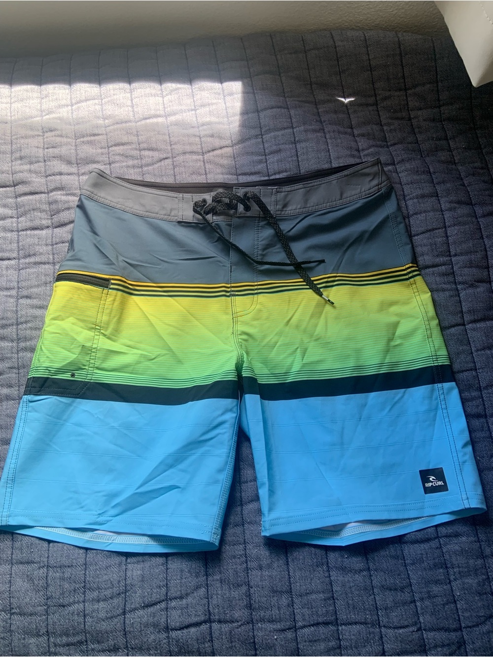 Men’s Blue/Neon Green Swim Trunks